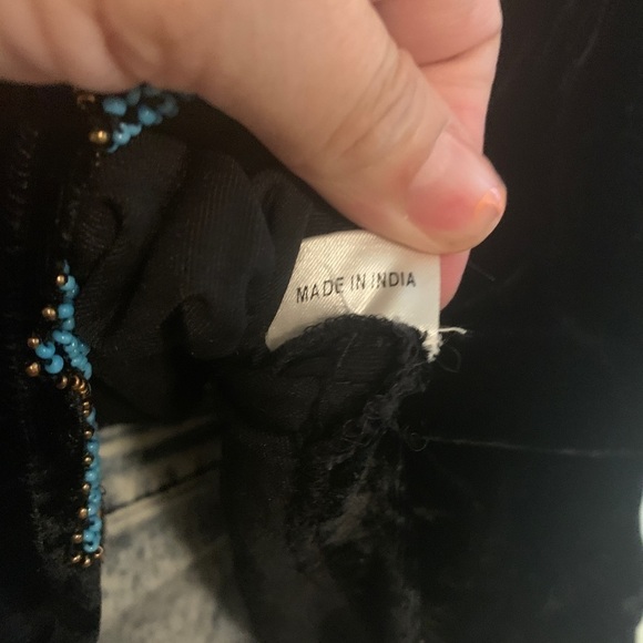 The Vintage Collection black velvet long sleeve button down with beading - Picture 9 of 17